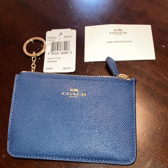 Coach Blue Keychain Wallet - Picture 1 of 3